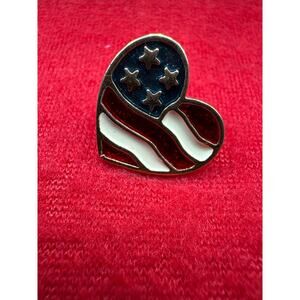 Avon| American flag heart shape pin /brooch heart USA flag, 4th of July